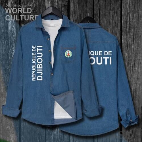 Djibouti DJI Djiboutian DJ Men Fashion Turn-down Collar Jeans Shirt Flag Clothes Autumn Cotton Long Sleeve Cowboy Casual Coat 20