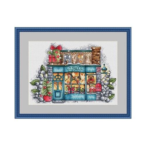 Christmas Hut Needlework,For Embroidery,DIY 14CT Unprinted Arts Cross stitch kits Set Cross-Stitching Home Decor