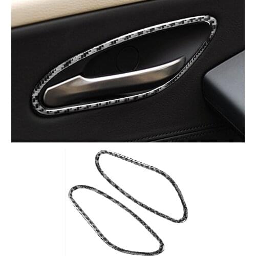 Carbon Fiber Car Inner Door Handle Frame Stickers Car Accessories Fit For BMW 6 Series E63 E64 2004-2010