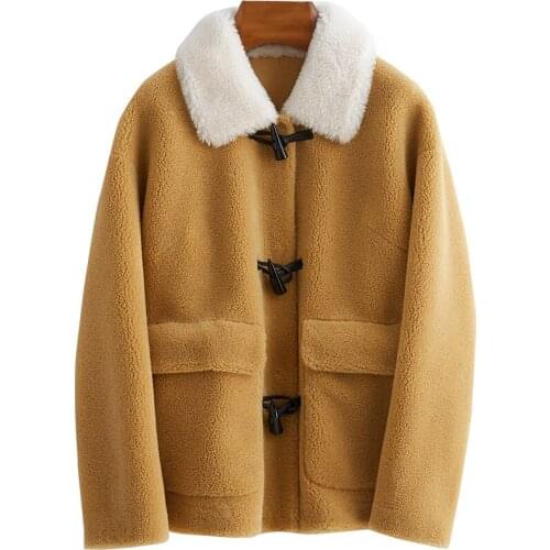 2020 New 2019 Sheep Shearing Overcoat Woman Reunite With Coat One Winter Lamb Fur Grass Loose Coat