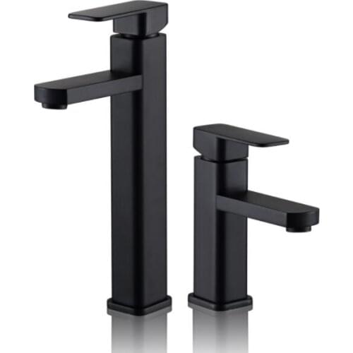 Tuqiu New Square Black Bathroom Faucet Brass Basin Mixer Bathroom Accessories Tap Bathroom Sink Basin Mixer Tap
