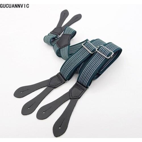 Fashion men suspenders british tide suspenders men trousers elastic strap buttons harness straps braces