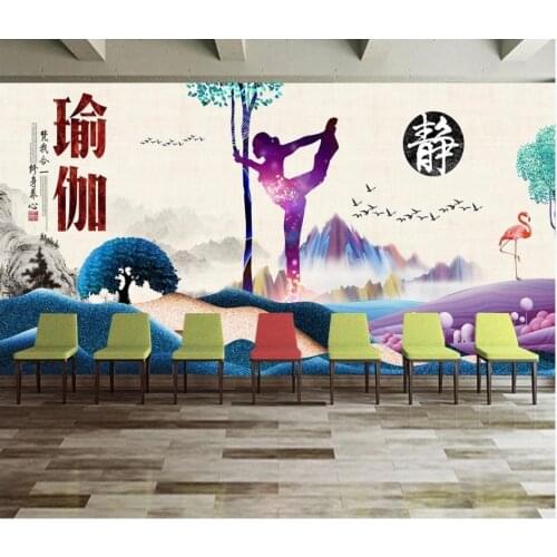 Custom photo wallpaper for walls 3 d mural Yoga background wall new Chinese style ink landscape yoga tooling image wall papers
