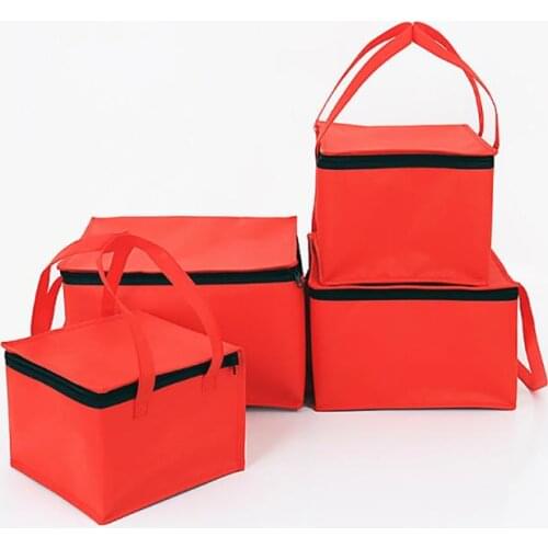 Portable Insulated Bag Cooler Bag Insulation Red Folding Outdoor Picnic Ice Pack Food Thermal Bag Food Delivery Bag Pizza Bags