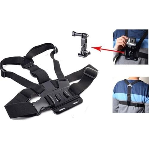 Adjustable Chest Mount Harness Chest Strap Belt + 3-way adjustment arm base for GoPro 7 6 5 8 SJCAM Xiaomi Yi 4k II Accessories