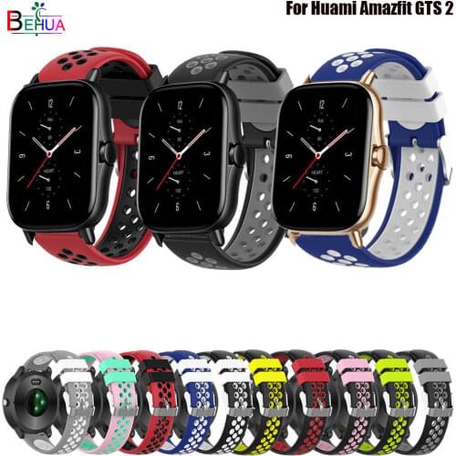 BEHUA WatchBand 20MM For Huami Amazfit GTS 2 Strap Silicone Bracelet Replacement Watchstrap For Huawei Honor Watch ES Wristband