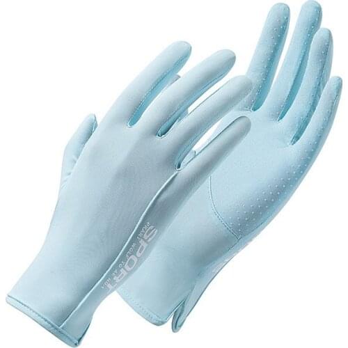 Summer Thin Ice Silk Lace Palm Mesh Non Slip Exposed Finger Touch Screen Viscose Driving Mitten Women UV Sunscreen Sun Glove F5