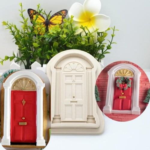 3D Silicone Fondant Mold Fairy House Door Baking Mold Cake Decorating Tools Chocolate Mold for Christmas Door Silicone Mold