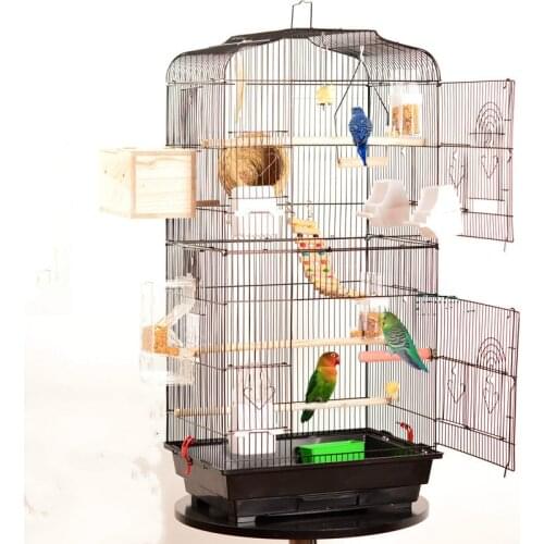 Foldable Metal Parrot Villa Bird Cage Thrush Starling Parrot Cage Three-story Heightened Bird Building Upgraded Version SP504