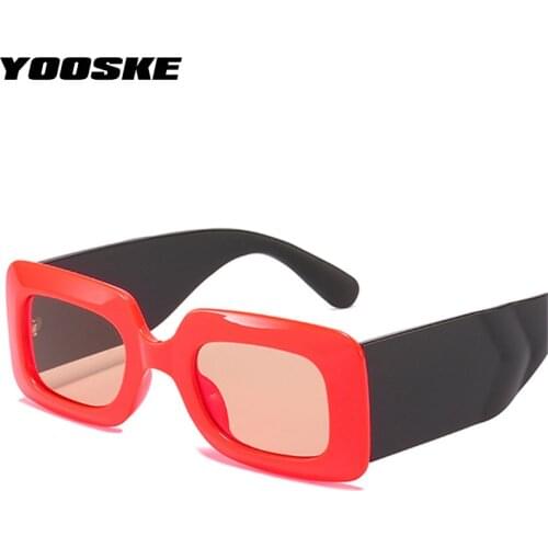 YOOSKE 2021 Retro Wide legs Sunglasses Men Women Luxury Brand Deisgn Square Sun Glasses Ladies Classic Red Eyewear Travel Style