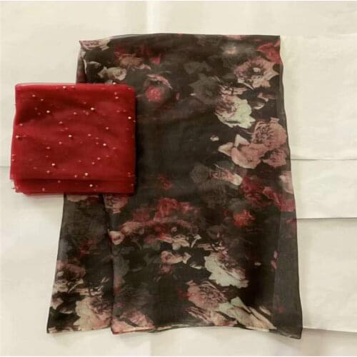 Stylish High Quality African Silk Chiffon Printed Fabric For Ladies To Wear Soft And Comfortable Printed Silk Fabric! LXF6726