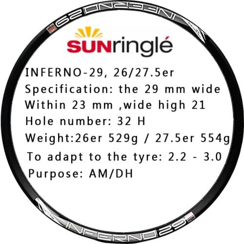 Sunringle INFERNO25 IN25 IN27 IN29 felge 26 zoll 29 zoll 29ER 650B 27,5 zoll mountainbike felge Schweißen Hoops