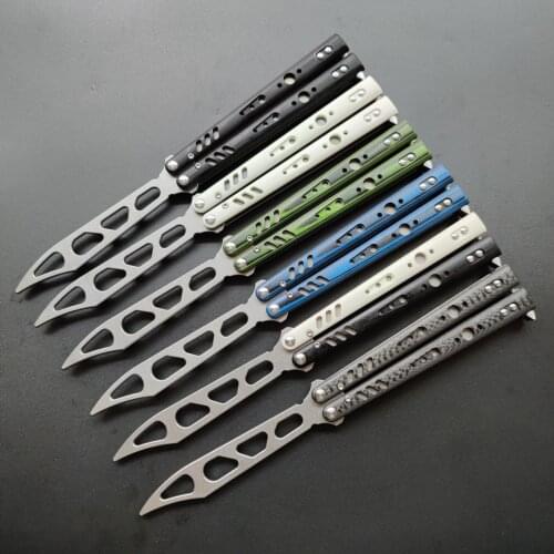 BALIPLUS BRS Replicant Butterfly Knife Trainer D2 Blade Carbon Fiber/aluminum/G10 CNC Hunting EDC Knife Flipper
