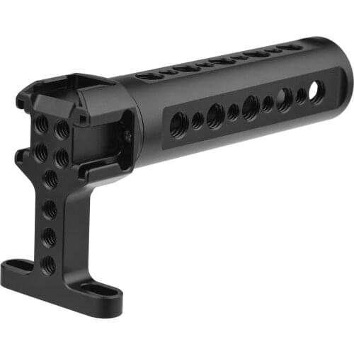 Universal Camera Cage Top Handle Grip with 1/4 Inch 3/8 Inch Threaded Screw Holes Cold Shoe Mounts for Photography Lamp Mic