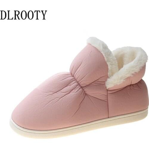 Women Snow Boots Ankle Winter Warm Short Plush Female Casual Shoes Woman Flat Fashion Platform Round Toe Slip On