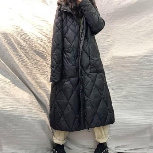 Winter Women Oversize Parka Hoody High Quality Duck Down Padded Long Jacket Casual Loose Fit Windbreaker Overcoat Female Parkas