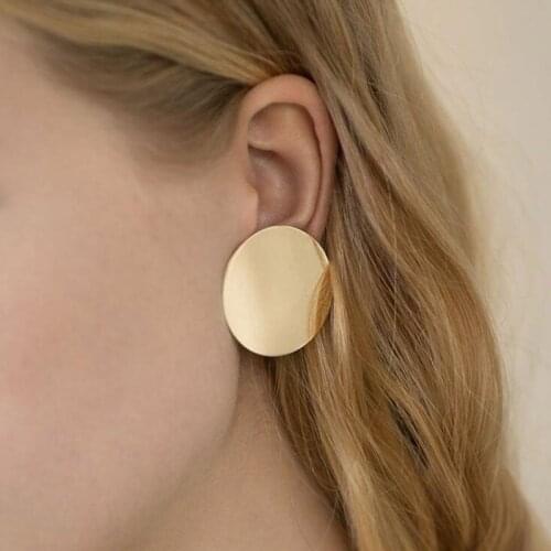 1pair Fashion Bohemian Punk Earrings Jewelry round Engraved Earrings Best Gift for Women Girl E003