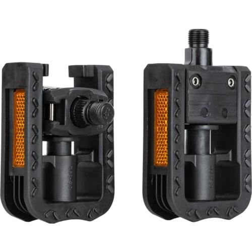 1 Pair Bike Pedals Folding Plastic Anti-Slip Bike Accessories Space Saving Sturdy and Durable Reflect Light Carbon Steel Shaft