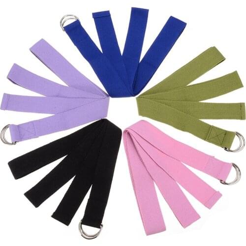 1Pcs Yoga Stretch Strap Adjustable Rope Yoga D-ring Buckle Belt Sports Belts Gym Waist Leg Fitness Accessories 70.9 x 1.5 Inch