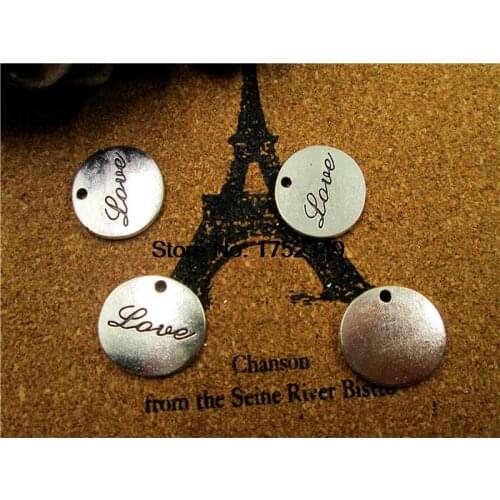 10pcs--Love Charm,Antique Tibetan Silver love Pendants/Charms, DIY Supplies, Jewelry Making,21x19mm