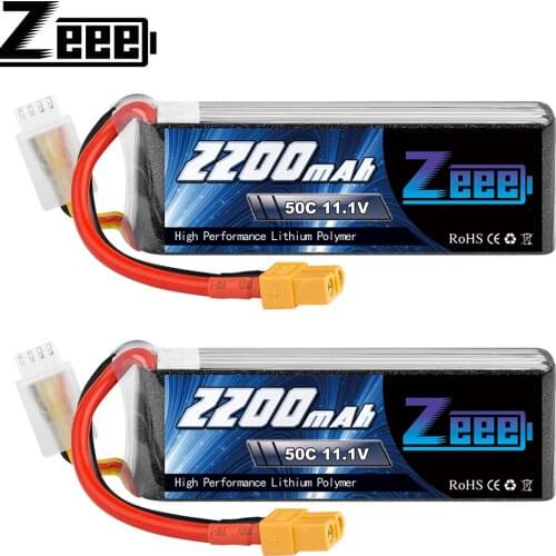 2PCS Zeee 3S Lipo Battery 11.1V 50C 2200mAh Lipo Battery with XT60 Plug For RC Quadcopter QAV250 Drone Boat Airplane