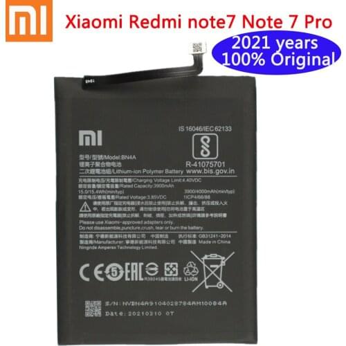 2021years 100% xiaomi Original Replacement Battery For Xiaomi Redmi Note7 Note 7 Pro M1901F7C BN4A Genuine Phone Battery 4000mAh