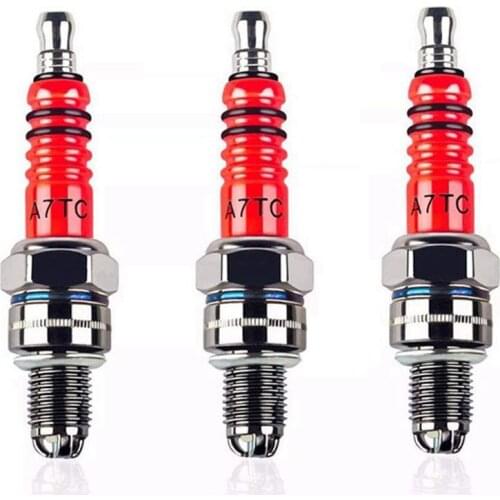 3pcs A7TC, Triple Electrode for GY6 50 cc 70cc 90 cc 110cc 125 cc 150cc ATV Dirt Bikes Scooters & Kazuma Roketa Sunl Taotao Ba