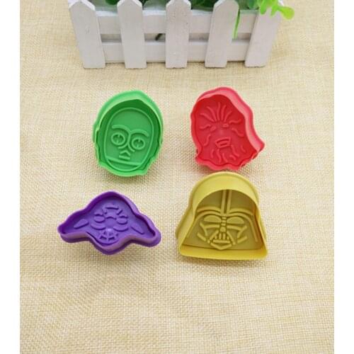 Anime 4pcs Star Wars Baby Yoda Cookie Mold Baby Yoda Anime Figure Mold DIY Baking Party Decoration Children Toy Gifts
