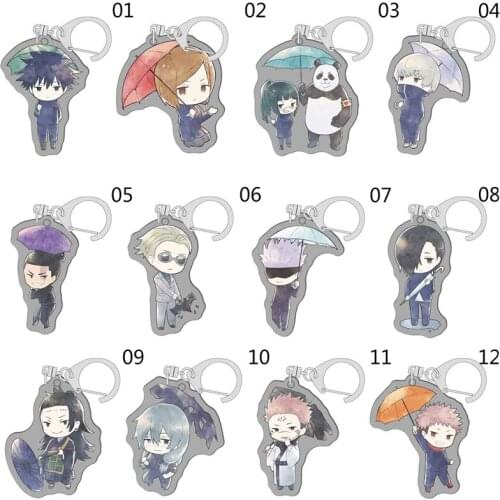 5pcs / Lot Fashion Anime Jujutsu Kaisen Cosplay Fushiguro Megumi Acrylic Key Chains Men Women Fashion Jewelry Key Chain Keyring