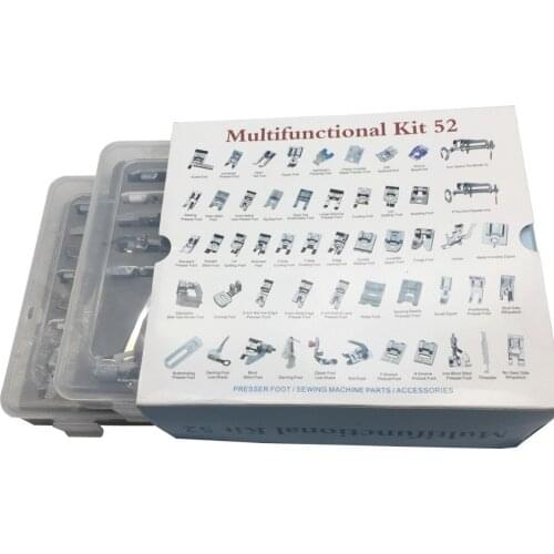 52pc42pc Domestic Sewing Machine Braiding Blind Stitch Darning Presser Foot Feet Kit Set With Top Box Snap On For Brother singer