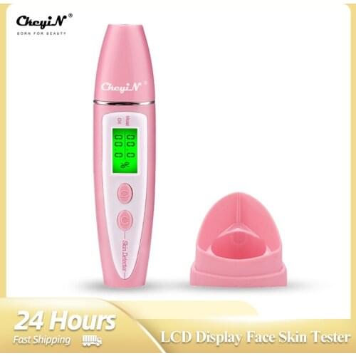 Women Digital LCD Display Face Skin Tester Moisture Oil Content Facial Skin Analyzer Detection Skin Condition Monitor Hydrating