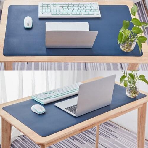 Anti-slip Waterproof Double-sided Faux Leather Mouse Pad Desktop Mat Table Cover Solid Color Cushion For keyboard Desk Mat