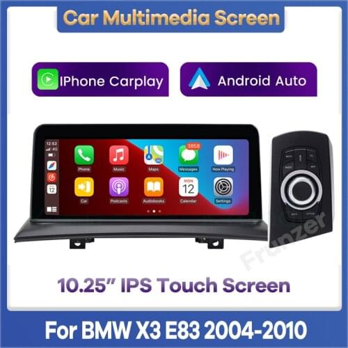 10.25" Wrieless Apple CarPlay Wired Android Auto Car Multimedia For BMW X3 E83 Head Unit Rear Camera IOS