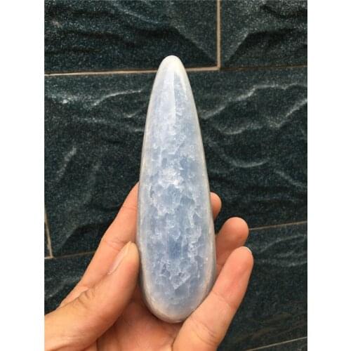 Large size 100% natural celestine wand healing blue crystals polished gemstone yoni wand as gift for women