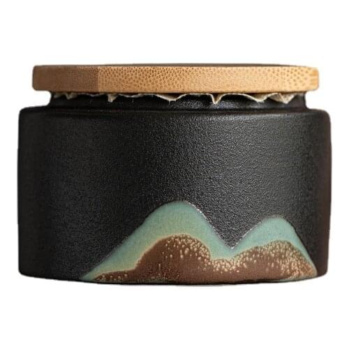 Rough pottery hand-painted seal Keepsake Urn Container for Ashes Pet Memorial Cremation Urns Ceramic Funeral for Ashes Dog cat