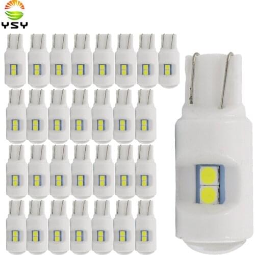 YSY 30X Ceramic Car Interior LED T10 3030 6SMD W5W 168 Wedge Door Instrument Side Bulb Lamp Car Light Plate Light pink 12V