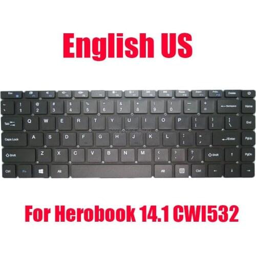 Laptop US RU Keyboard For Chuwi For Herobook 14.1 CWI532 YMS-0177-B MB3181004 English Russia black without frame new