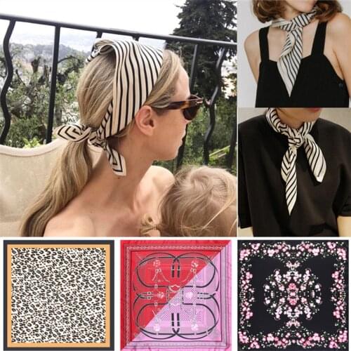 Fringe Frame Square Scarves Bandanna Silk Scarf Women 2021 Fashion Headband Neck Tie Band Professional Neckerchief Drop Shipping