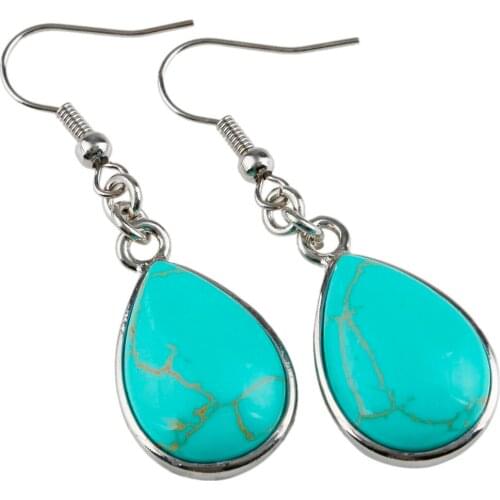 TUMBEELLUWA Womens Teardrop Crystal Stone Bead Dangle Drop Hook Earrings