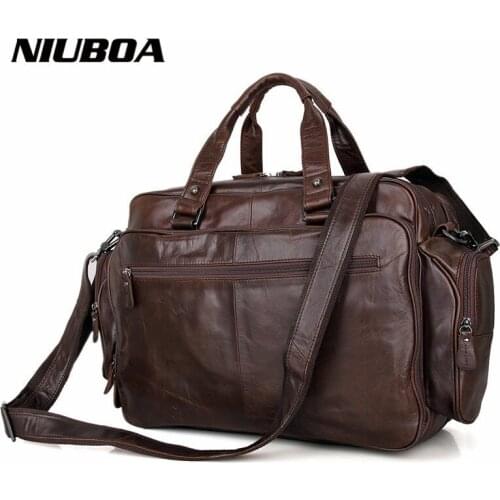 100% Genuine Leather Bag Man Top Quality Business Laptop Bags Big Euro Briefcase Many Offices Pockets Crossbody Shoulder Handbag