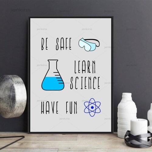 Chemistry Lab Safety Sign Art Canvas Prints and Posters Chemistry Science Laboratory Canvas Painting Wall Art Decor Pictures