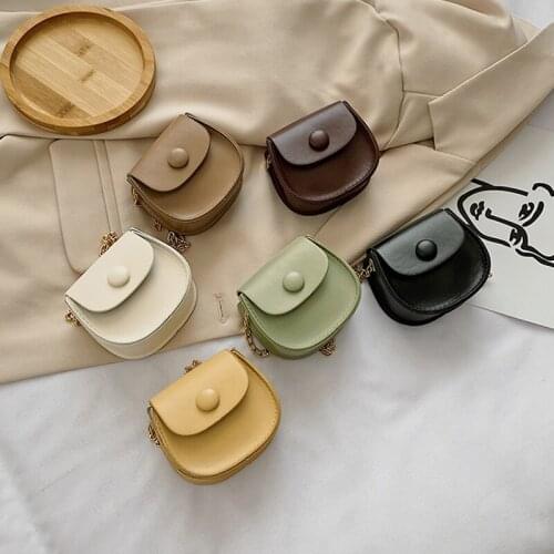 Simple Mini Solid Soft-Faced Crossbody Bag Women Fashion Chain Magnetic Buckle Shoulder Bag Leisure Vacation Messenger Bags 2021