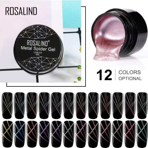 ROSALIND Hybrid Varnishes Nail Art 5ML Metal Spider vernis Gel UV Lak Design Line Drawing Painting Primer Silk Spider Gel Polish