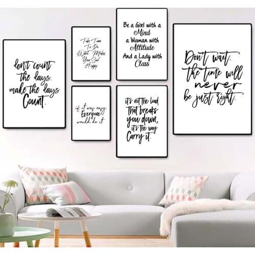 Self-adhesive Wall Stickers Inspirational Phrases Print Letters Quotes Wall Art Decor Pictures Poster Wall Art Home Decoration