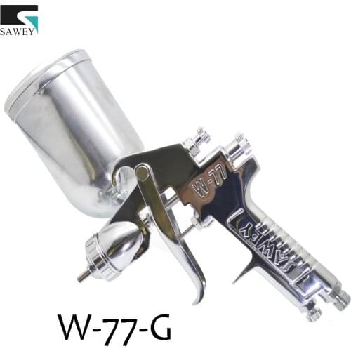 SAWEY High Performance W-77-G HVLP Gravity Feed Spray Gun Silver Nozzle Size,1.5/2.0/2.5/3.0mm,FREE SHIPPING