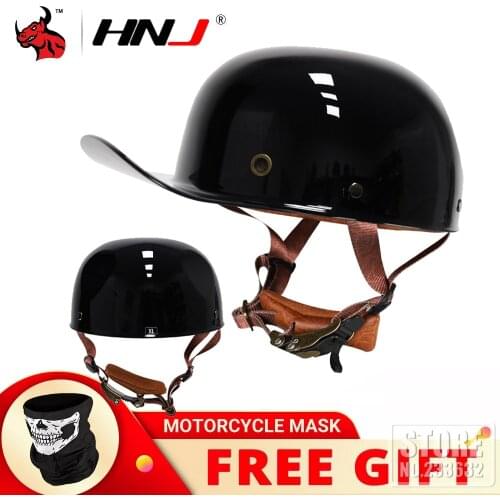 HNJ Motorcycle Helmet Open Face Casco Moto Vintage Retro Motorcycle Chopper Biker Motorbiker Capacete De Moto For Summer