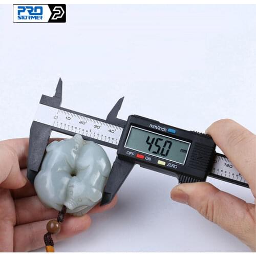 Vernier Caliper 0-150mm 6 inch Measuring Tool Plastic/Stainless Steel LCD Digital Electronic Carbon Fiber Ruler by PROSTORMER