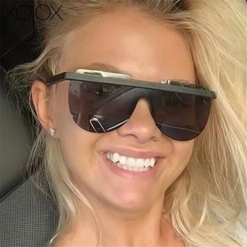 XojoX Oversized Sunglasses Women Conjoined Vintage Sun Glasses Men Brand Designed Eyeglasses Ladies Outdoor Goggles UV400
