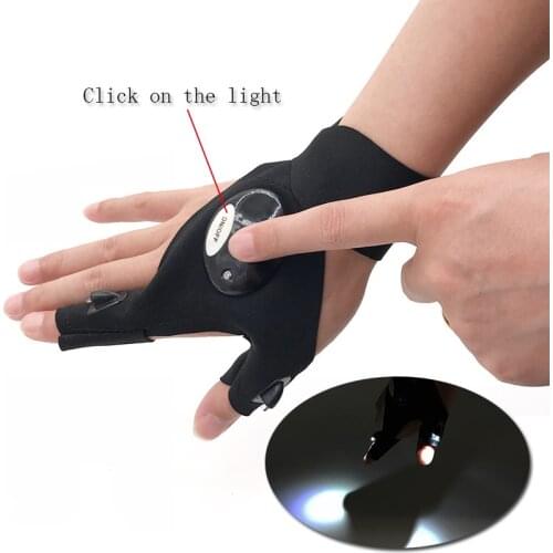 Lighting glove Night car repair glove led light Night fishing lamp glove hanging bait lamp night fishing supplies Rescue Tools