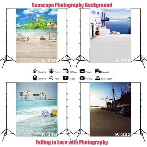 Beach Wooden House Sea View Wedding Photography Background Cloth Studio Shooting Scene